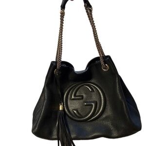 Gucci Black Leather Shoulder Bag
